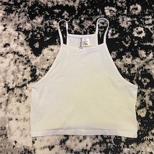 white cropped tank top
